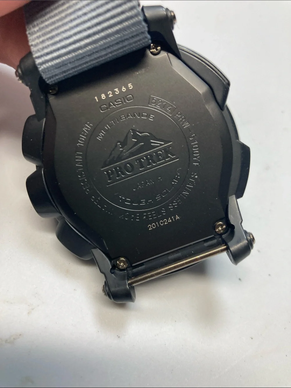 Casio Pro Trek PRW-5100YT, Black and Gray Analog-Digital, gray nato strap